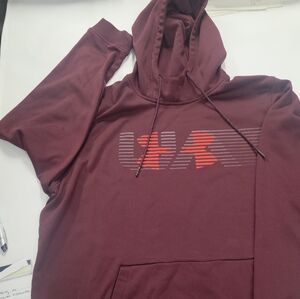 Under Armour Burgundy Hoodie with Red Accents